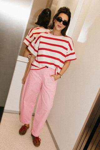 RUBY T-SHIRT STRIPES PINK/RED