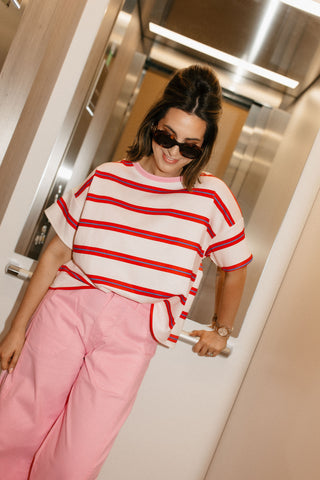 RUBY T-SHIRT STRIPES PINK/RED
