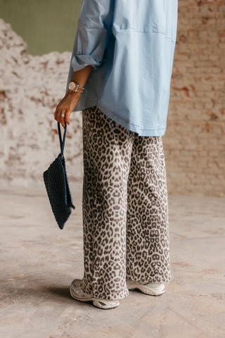 MAYA WIDE JEANS LEOPARD