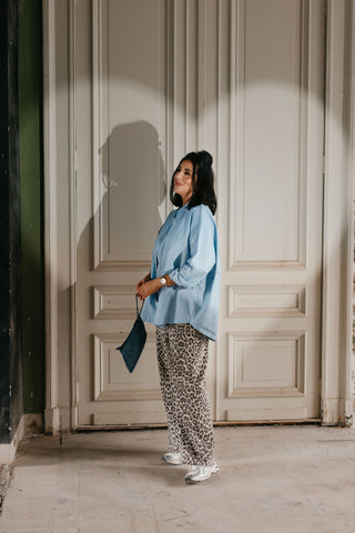 MAYA WIDE JEANS LEOPARD