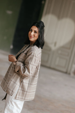 ELLIE BLAZER CHECKERED BLUE