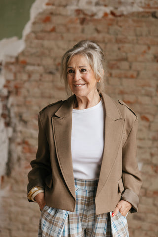 SAM CROPPED BLAZER BROWN