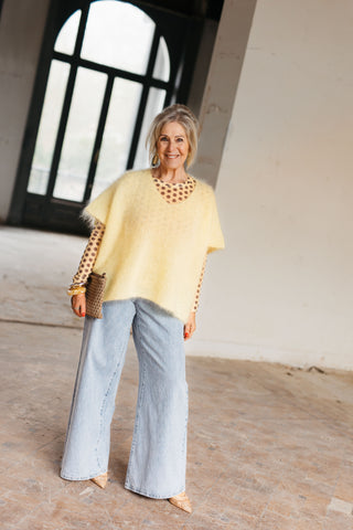 SOFIE MESH TOP POLKADOT YELLOW