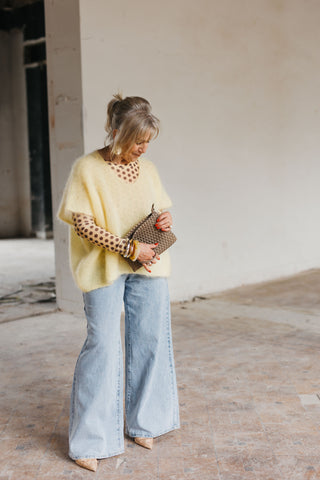 SOFIE MESH TOP POLKADOT YELLOW