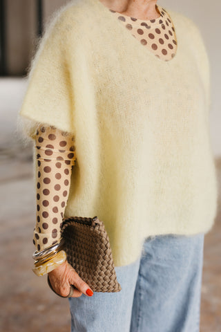 SOFIE MESH TOP POLKADOT YELLOW