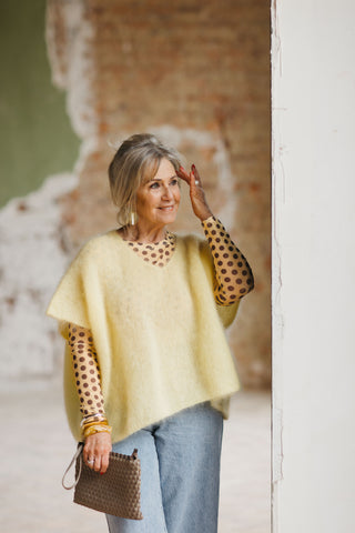 SOFIE MESH TOP POLKADOT YELLOW