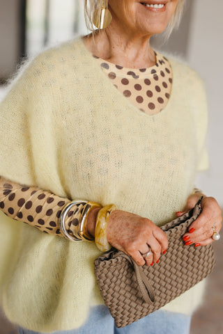 SOFIE MESH TOP POLKADOT YELLOW