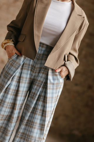 SAM CROPPED BLAZER BROWN