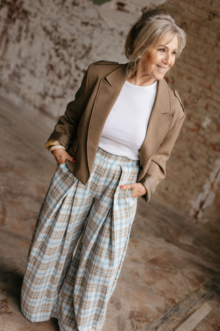 JULIA TROUSERS CHECKERED BLUE