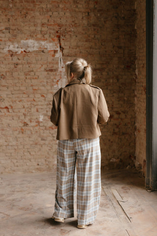 SAM CROPPED BLAZER BROWN