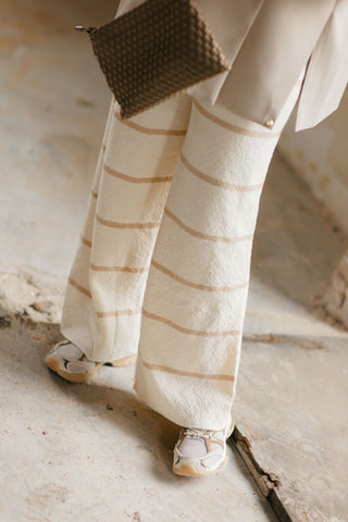 LIZZIE TROUSERS STRIPES BEIGE