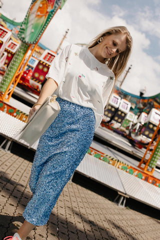 ROSIE LONG SEQUIN SKIRT BLUE