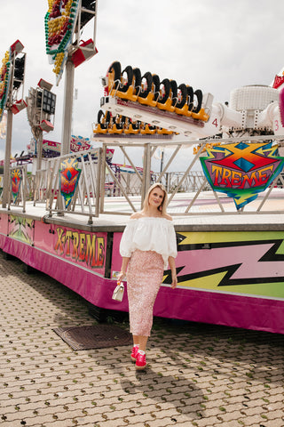 ROSIE LONG SEQUIN SKIRT PINK