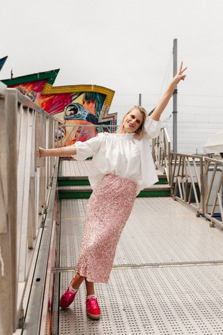 ROSIE LONG SEQUIN SKIRT PINK