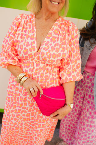 ROMAN DRESS ORANGE / PINK