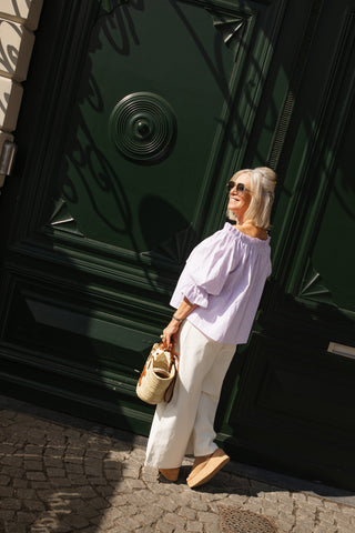 SUE OFF SHOULDER BLOUSE PINK / BLUE