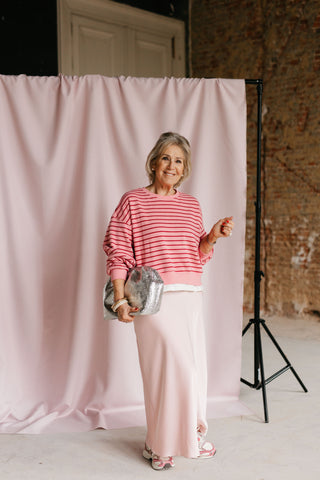 LOUISA SATIN SKIRT PINK