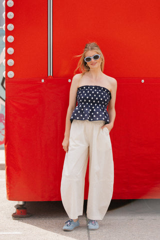 SOFIE BANDEAU TOP POLKADOT NAVY