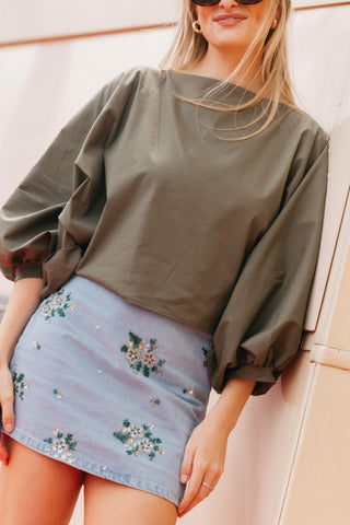MANON CROPPED BLOUSE KHAKI