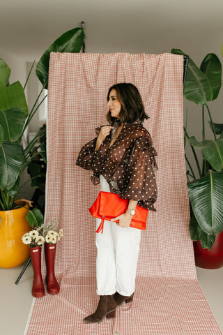 CLARA BLOUSE POLKADOT BROWN