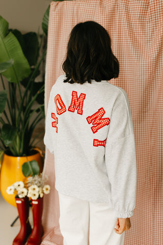 EDDIE SWEATER 'MOMMY' CHECKERED RED