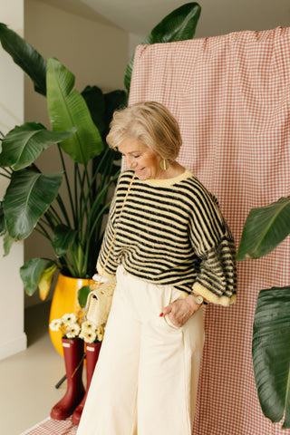 LENA KNIT NAVY/BUTTERYELLOW