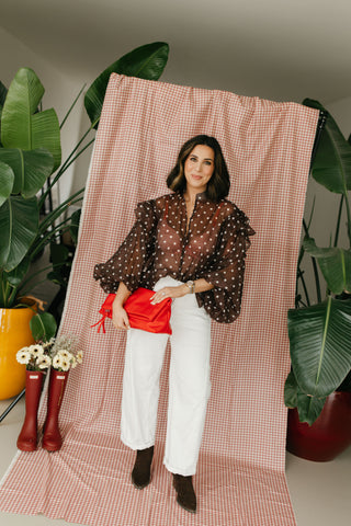 CLARA BLOUSE POLKADOT BROWN