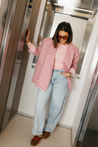 ELLIE BLAZER CHECKERED PINK/BLACK