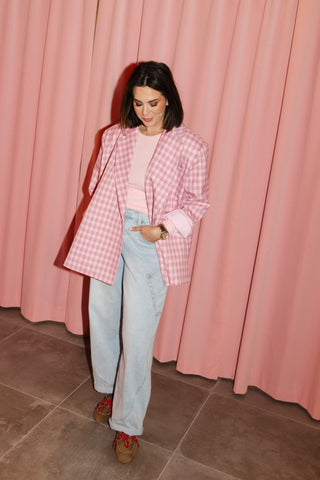 ELLIE BLAZER CHECKERED PINK/BLACK