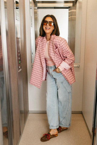 ELLIE BLAZER CHECKERED PINK/BLACK