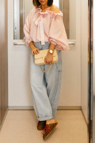 RUNE OFF SHOULDER BLOUSE BABYPINK