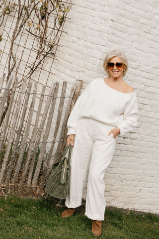SOPHIA OFF SHOULDER KNIT ECRU