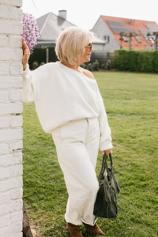 SOPHIA OFF SHOULDER KNIT ECRU