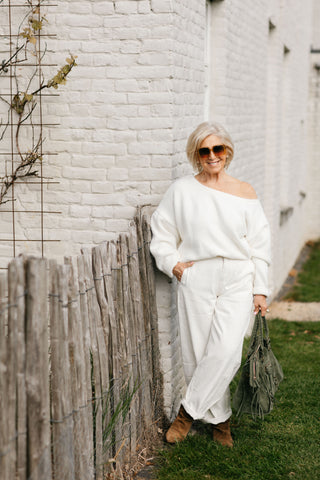 SOPHIA OFF SHOULDER KNIT ECRU