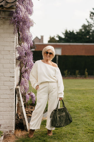 SOPHIA OFF SHOULDER KNIT ECRU