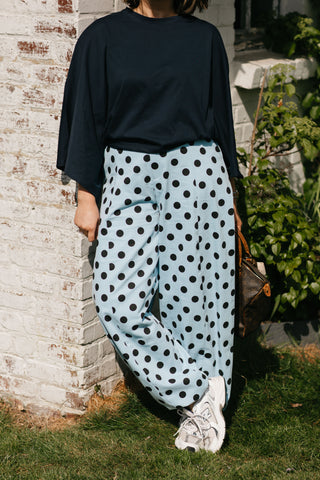 CHARLES POLKADOT TROUSERS NAVY
