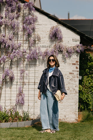 CLEO BARREL TWO-COLOR JEANS