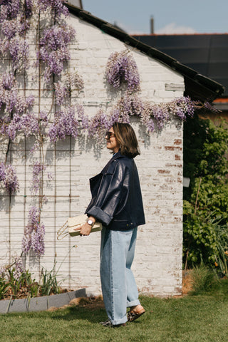 CLEO BARREL TWO-COLOR JEANS