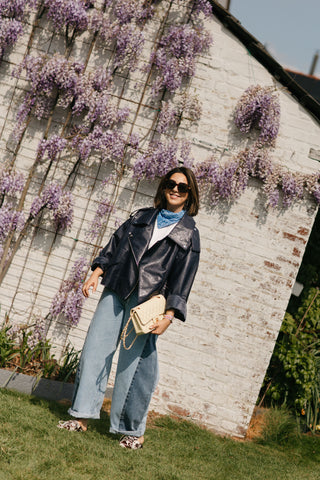 CLEO BARREL TWO-COLOR JEANS