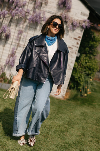 CLEO BARREL TWO-COLOR JEANS