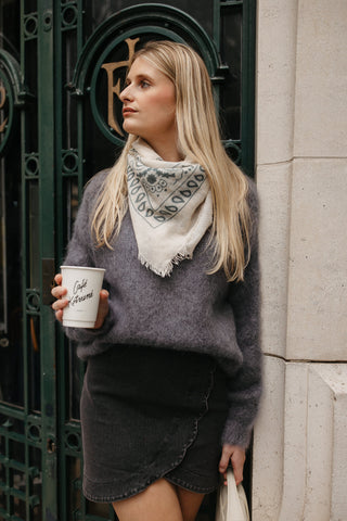 ANNA MOHAIR KNIT GREY