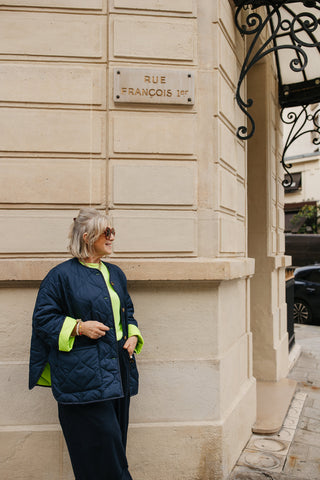 SCOUT JACKET NAVY / NEON GREEN