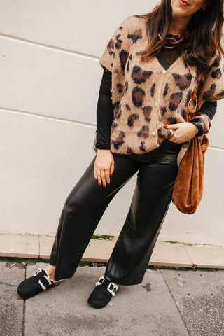 INES LEOPARD GILET