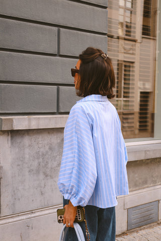 AIMEE BLOUSE STRIPES BLUE/WHITE