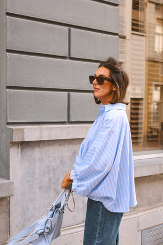 AIMEE BLOUSE STRIPES BLUE/WHITE