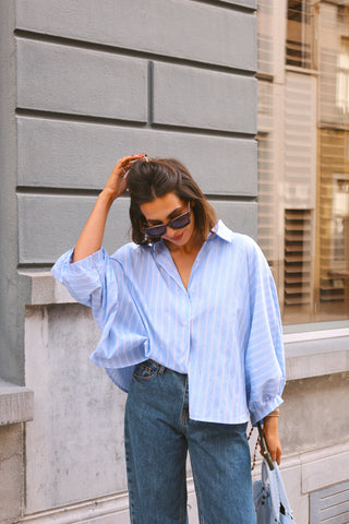 AIMEE BLOUSE STRIPES BLUE/WHITE