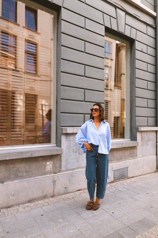 AIMEE BLOUSE STRIPES BLUE/WHITE