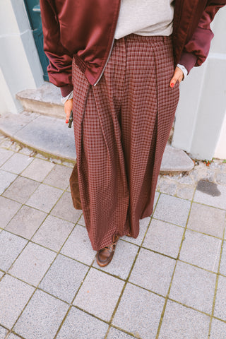 LOUISA VICHY TROUSERS BURGUNDY
