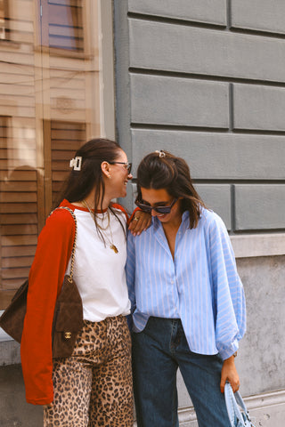 AIMEE BLOUSE STRIPES BLUE/WHITE
