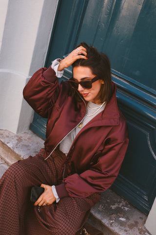 OONA BOMBERJACKET BURGUNDY